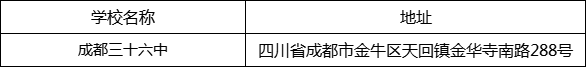 成都市成都三十六中地址在哪里？