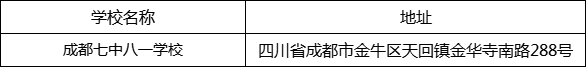 成都市成都七中八一學(xué)校地址在哪里？