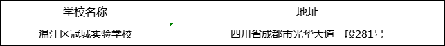 成都市溫江區(qū)冠城實驗學(xué)校地址在哪里？