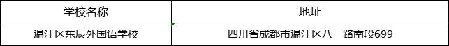 成都市溫江區(qū)東辰外國語學校地址在哪里？