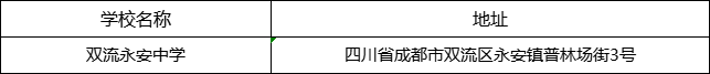 成都市雙流永安中學(xué)地址在哪里？