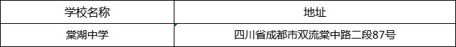 成都市棠湖中學(xué)地址在哪里？