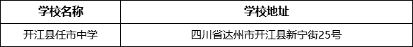 達(dá)州市開(kāi)江縣任市中學(xué)學(xué)校地址在哪里？