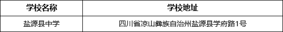 涼山州鹽源縣中學(xué)學(xué)校地址在哪里？
