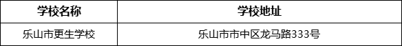 樂山市更生學校地址在哪里？