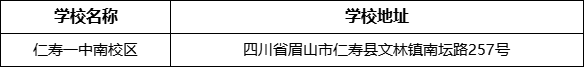眉山市仁壽一中南校區(qū)學(xué)校地址在哪里？