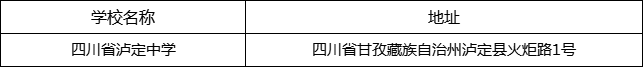 甘孜州四川省瀘定中學地址在哪里？