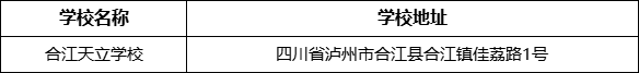 瀘州市合江天立學(xué)校地址在哪里？