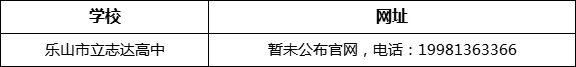 樂山市立志達高中網(wǎng)址是什么？