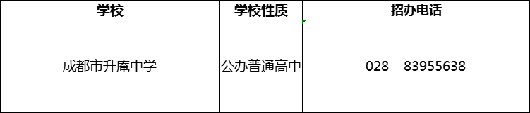 2024年成都市升庵中學(xué)招辦電話是多少？