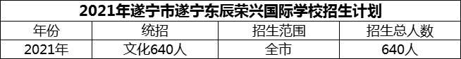 2024年遂寧市遂寧東辰榮興國際學(xué)校招生計(jì)劃是多少？