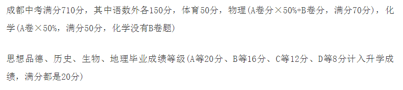 2020年成都中考總分多少？中考滿分是多少？