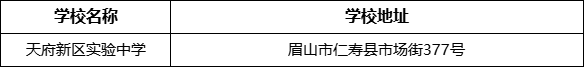 眉山市天府新區(qū)實(shí)驗(yàn)中學(xué)學(xué)校地址在哪里？