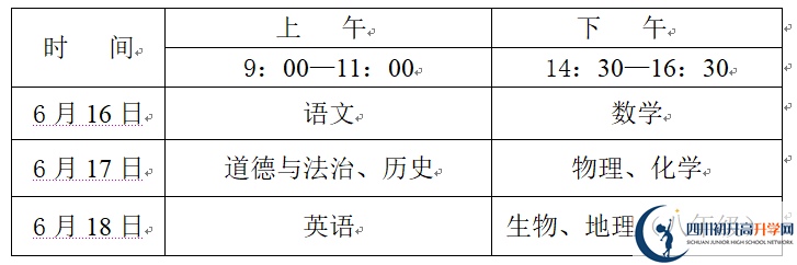 2022年廣安中考時間安排是怎么樣的？