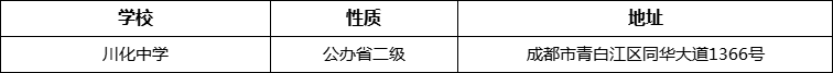 成都市川化中學(xué)地址在哪里？